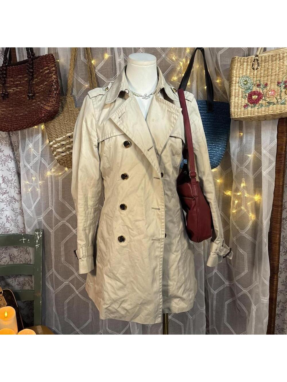Banana Republic Cotton Trench Coat Beige Quiet Luxury Old Money Preppy S Chic